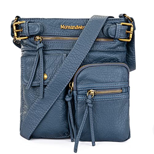 Montana West Crossbody Bag for Women Multi Pocket Shoulder Bags Medium Travel Purses Ultra Soft Washed Leather