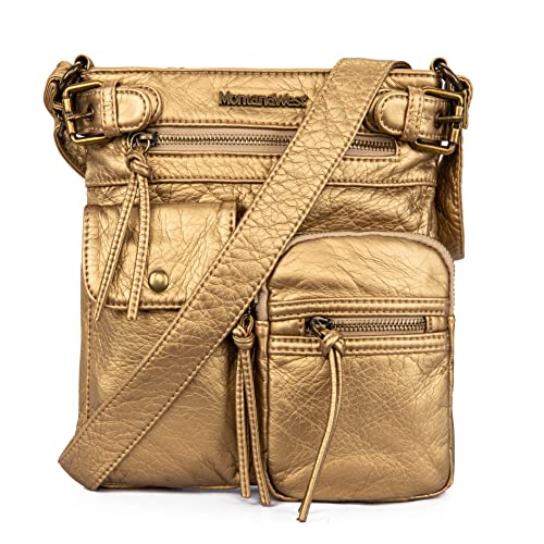 Montana West Crossbody Bag for Women Multi Pocket Shoulder Bags Medium Travel Purses Ultra Soft Washed Leather