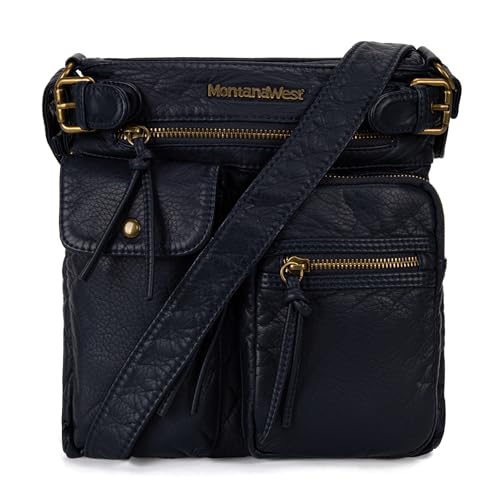 Montana West Crossbody Bag for Women Multi Pocket Shoulder Bags Medium Travel Purses Ultra Soft Washed Leather