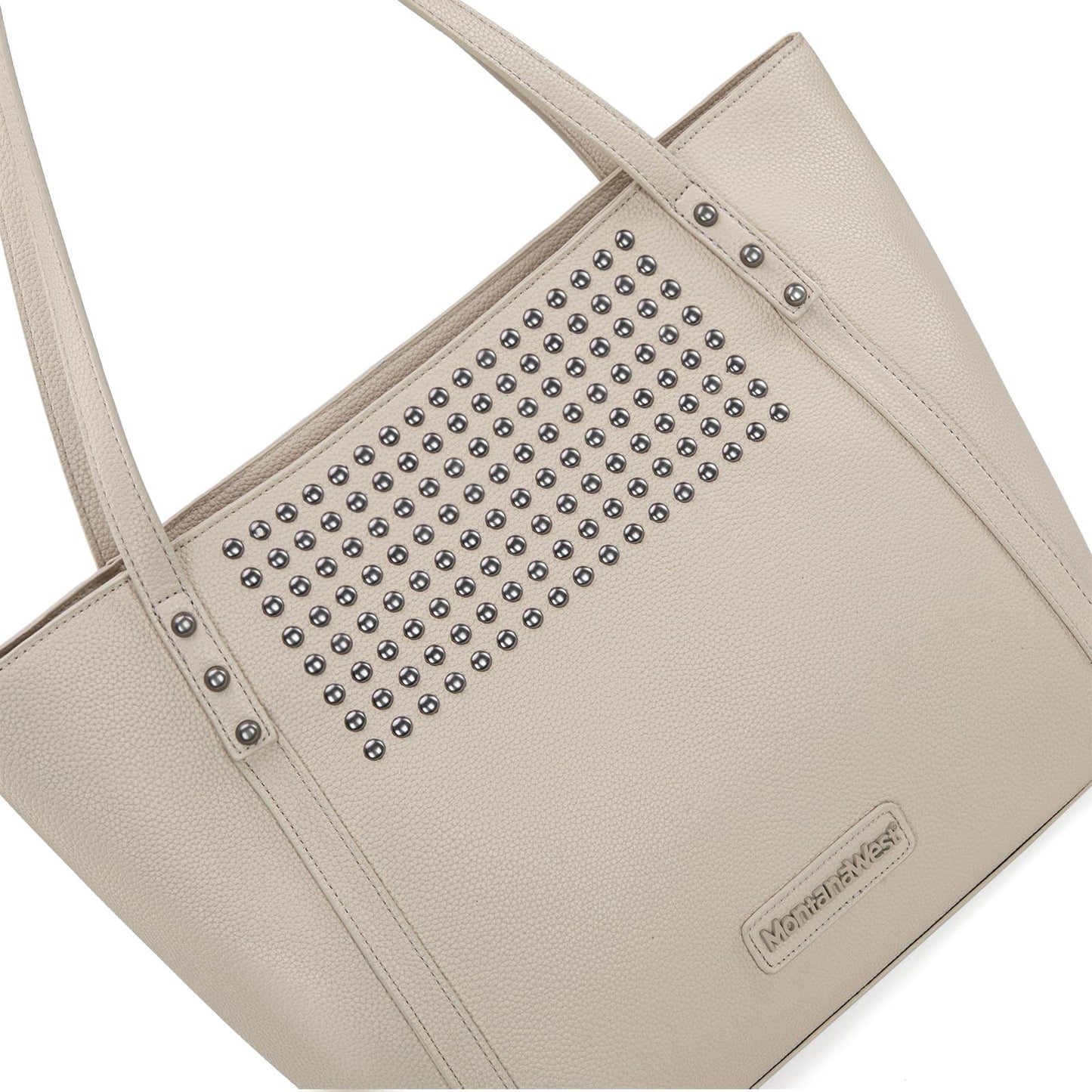 Montana West Tote Bag for Women Rivets Purses and Handbags Shoulder Bag with Zipper
