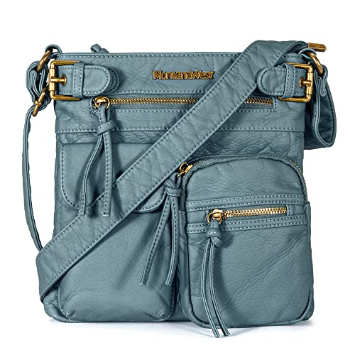 Montana West Crossbody Bag for Women Multi Pocket Shoulder Bags Medium Travel Purses Ultra Soft Washed Leather