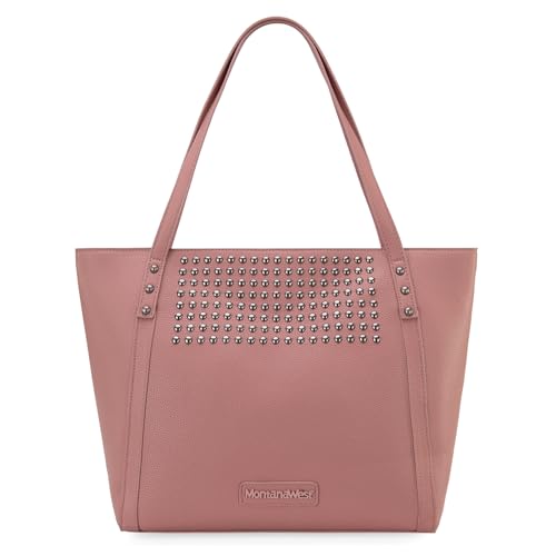 Montana West Tote Bag for Women Rivets Purses and Handbags Shoulder Bag with Zipper