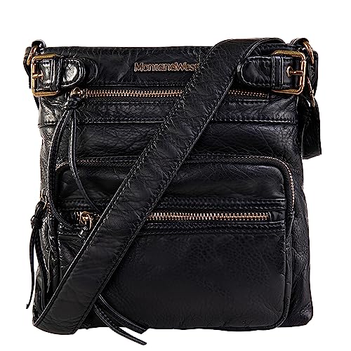 Montana West Crossbody Bag for Women Multi Pocket Shoulder Bags Medium Travel Purses Ultra Soft Washed Leather