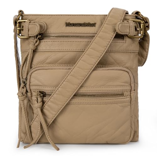 Montana West Crossbody Bag for Women Multi Pocket Shoulder Bags Medium Travel Purses Ultra Soft Washed Leather