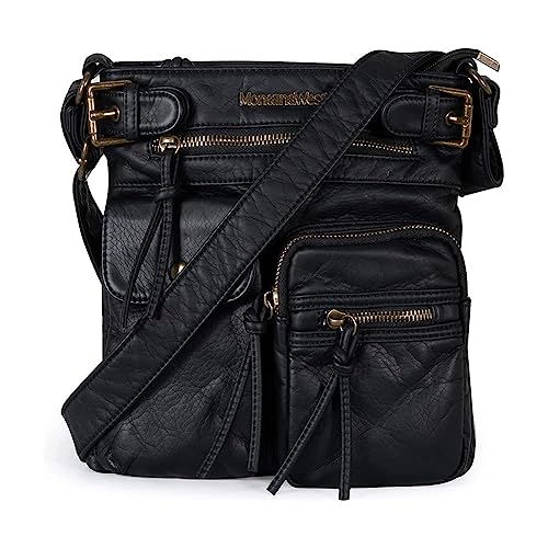 Montana West Crossbody Bag for Women Multi Pocket Shoulder Bags Medium Travel Purses Ultra Soft Washed Leather
