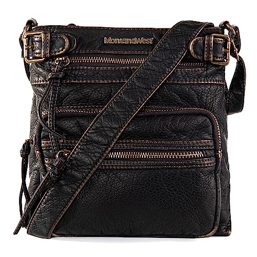 Montana West Crossbody Bag for Women Multi Pocket Shoulder Bags Medium Travel Purses Ultra Soft Washed Leather