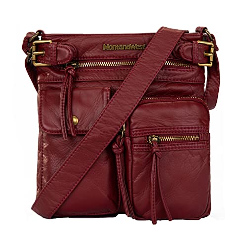 Montana West Crossbody Bag for Women Multi Pocket Shoulder Bags Medium Travel Purses Ultra Soft Washed Leather