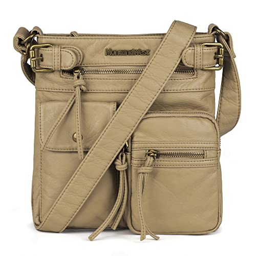 Montana West Crossbody Bag for Women Multi Pocket Shoulder Bags Medium Travel Purses Ultra Soft Washed Leather
