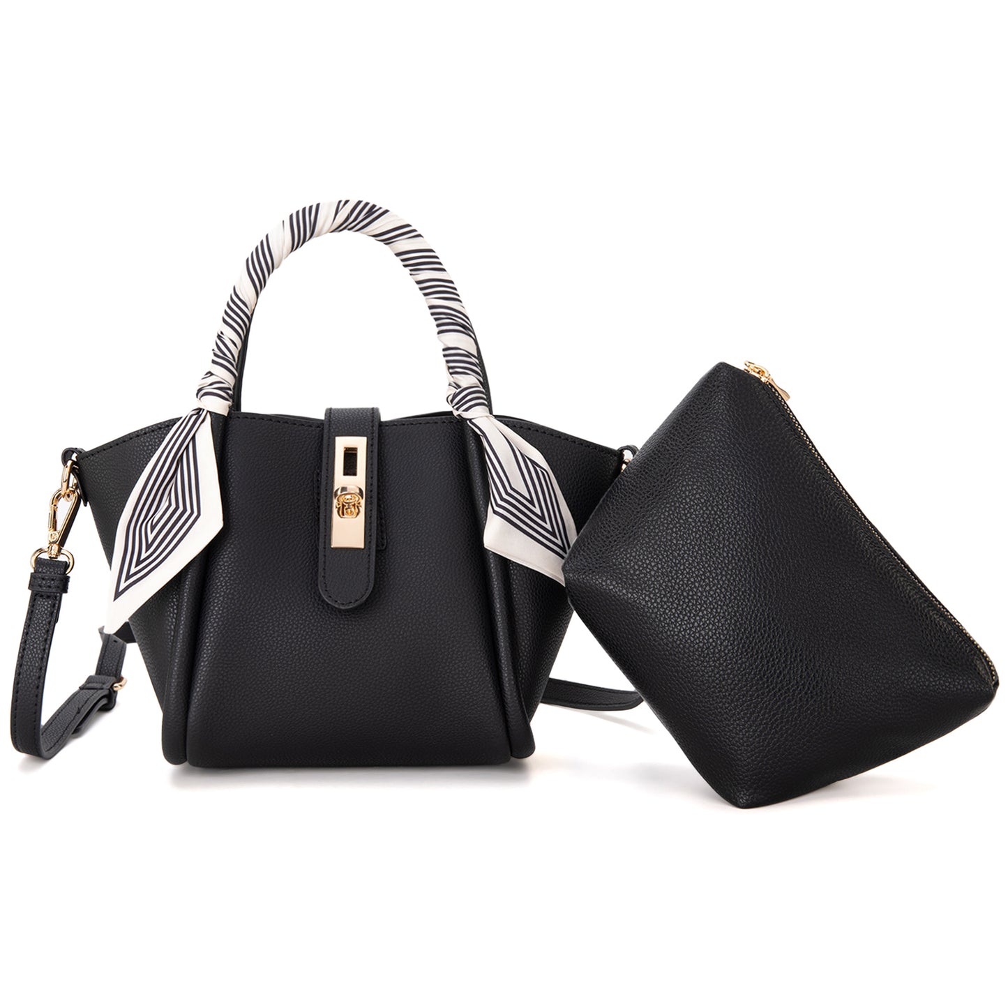 MC-406 Milan Chiva Small Tote Hand Bag Purse with Pouch for Women