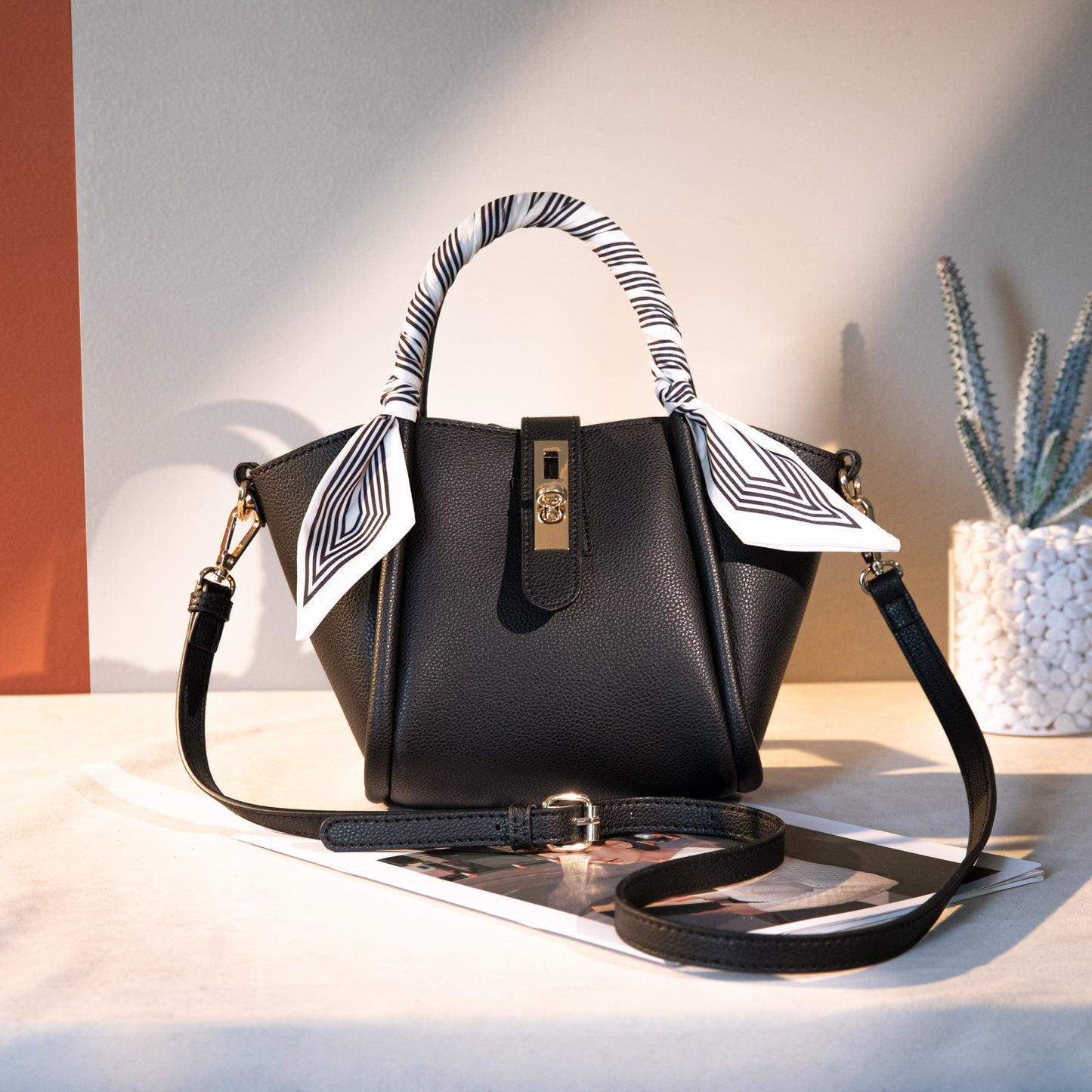 MC-406 Milan Chiva Small Tote Hand Bag Purse with Pouch for Women