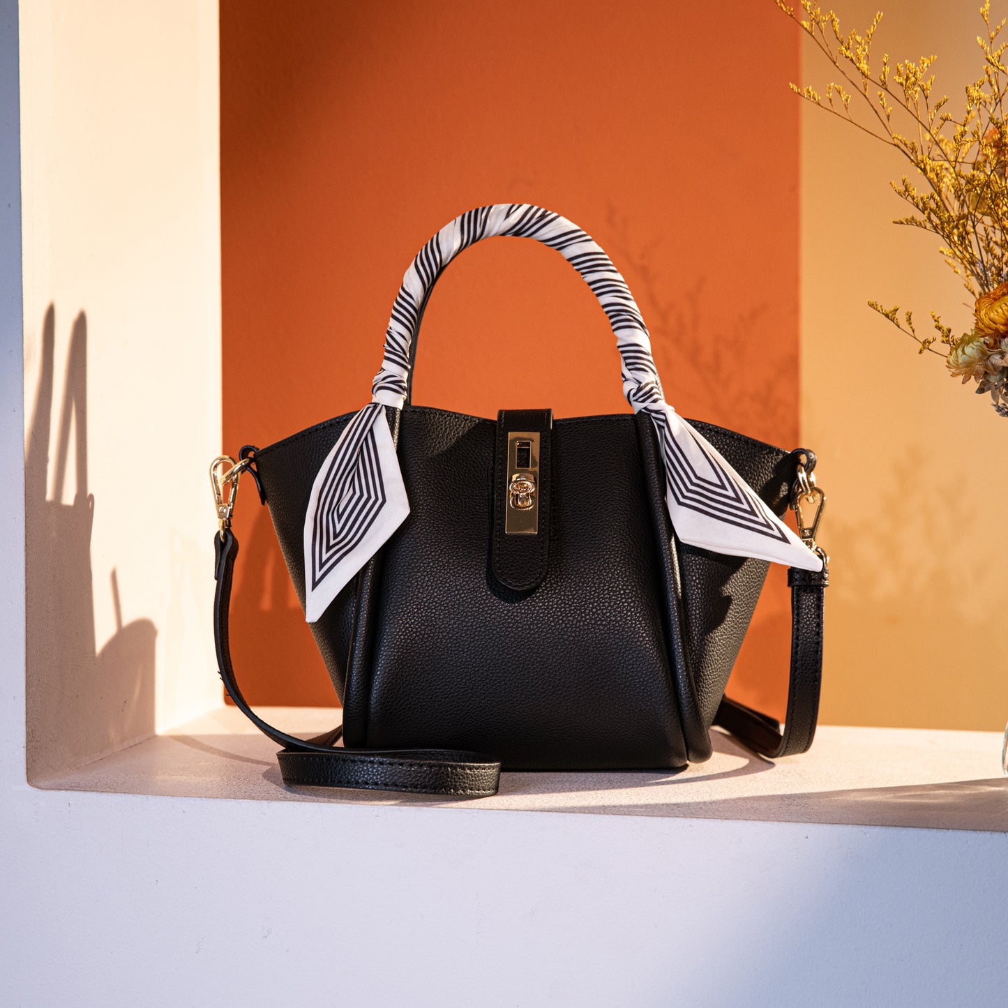 MC-406 Milan Chiva Small Tote Hand Bag Purse with Pouch for Women