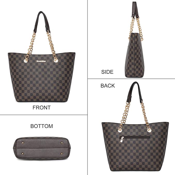 Montana West Handbags for Women Chain Shoulder Vegan Leather Tote Bag Top Handle Handbag
