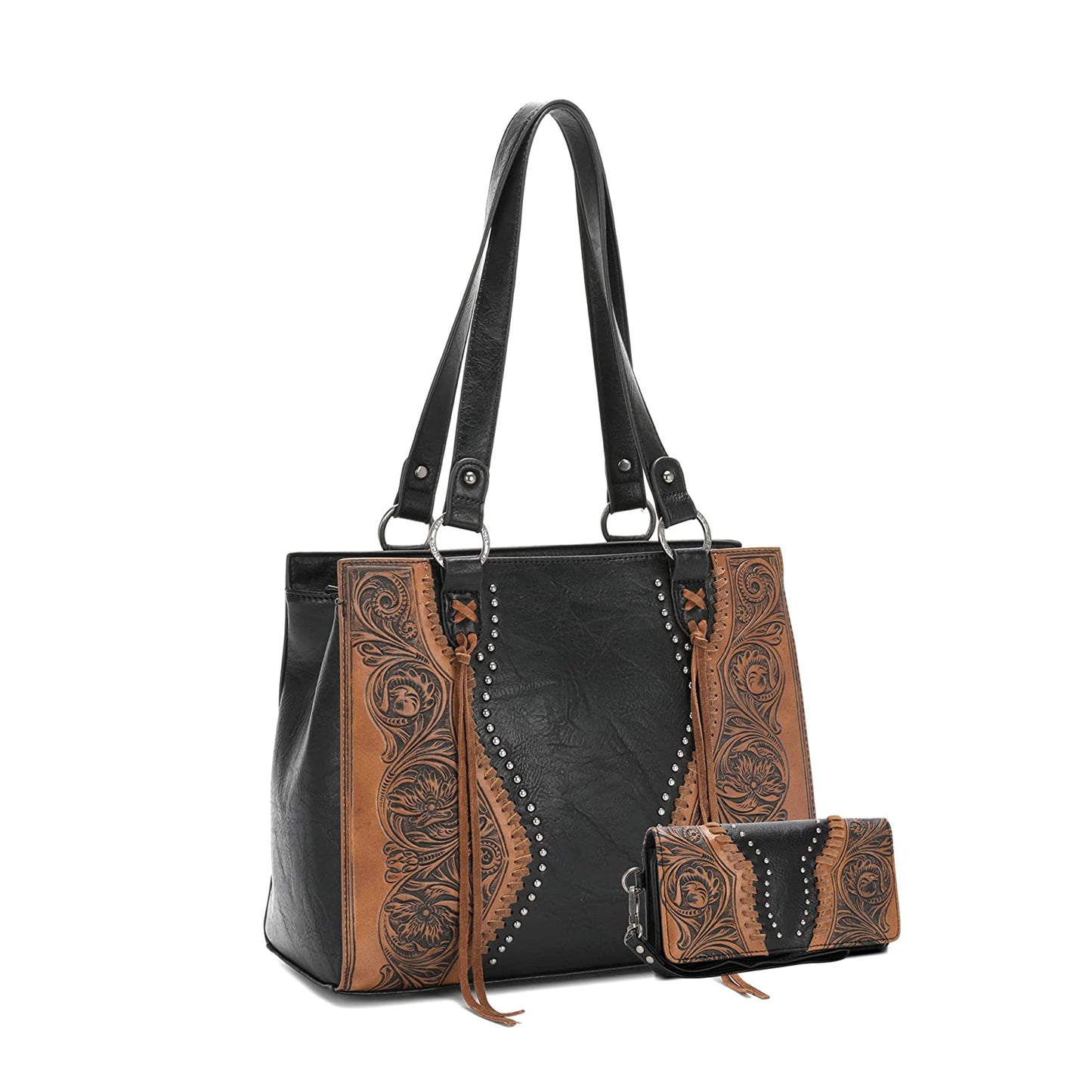 Trinity Ranch Tooling Collection Concealed Carry Fringe Tote for Women