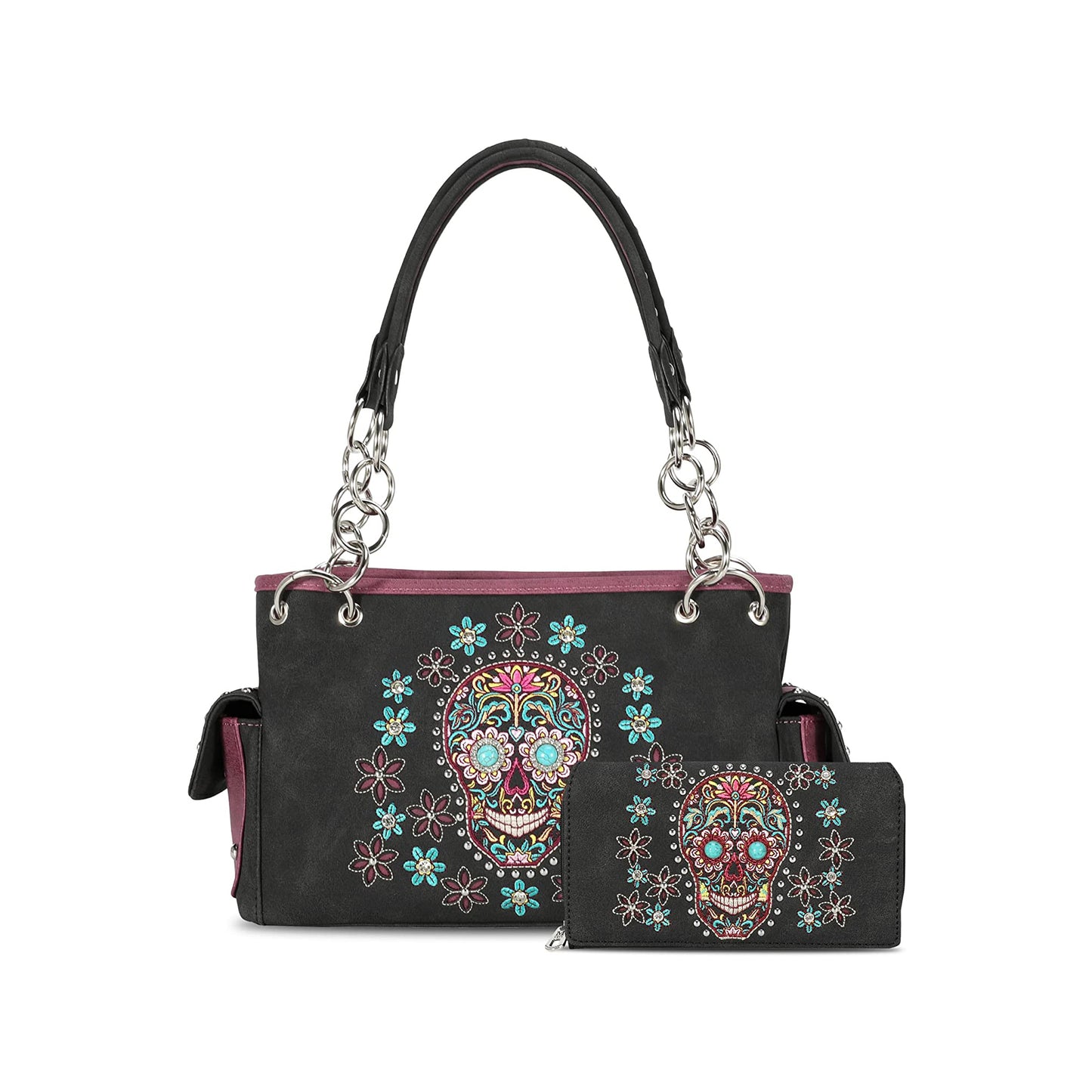 Montana West Sugar Skull Collection Concealed Carry Tote Bag