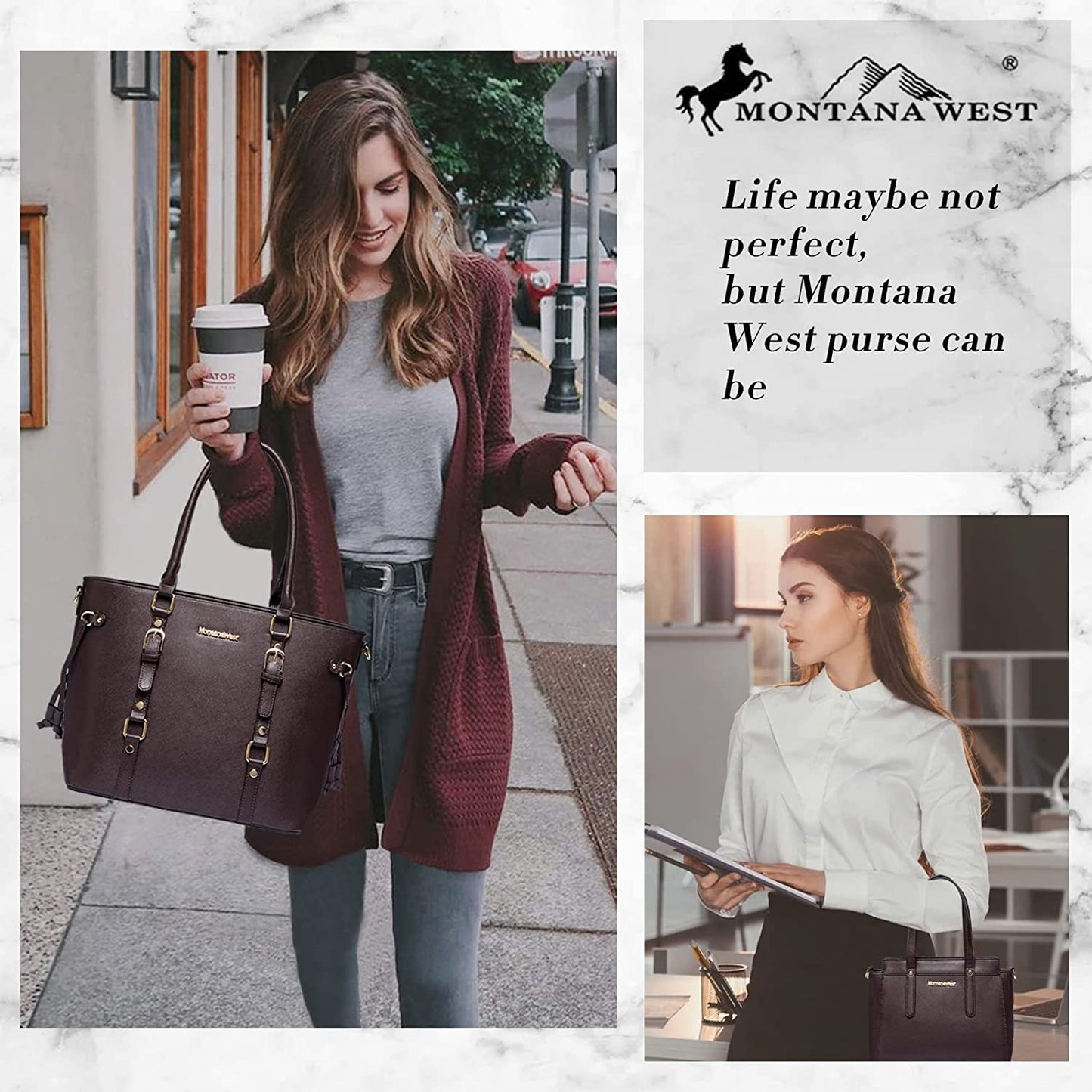Montana West Purses and Handbags for Women 3PCS Tote Purse