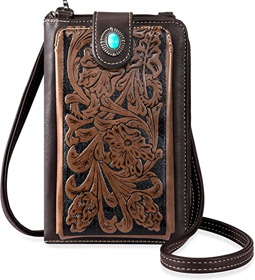 Montana West Small Crossbody Cell Phone Purses for Women Western Style Phone Bags Wallet Purses and Handbags with Strap