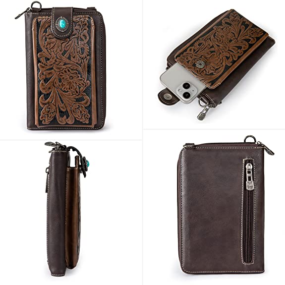 Montana West Small Crossbody Cell Phone Purses for Women Western Style Phone Bags Wallet Purses and Handbags with Strap