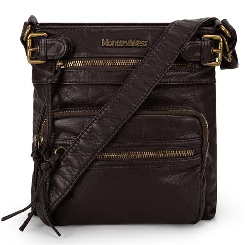 Montana West Crossbody Bag for Women Multi Pocket Shoulder Bags Medium Travel Purses Ultra Soft Washed Leather