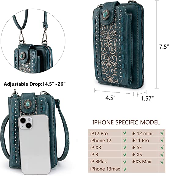 Montana West Small Crossbody Cell Phone Purses for Women Western Cell Phone Wallet Bags with Strap