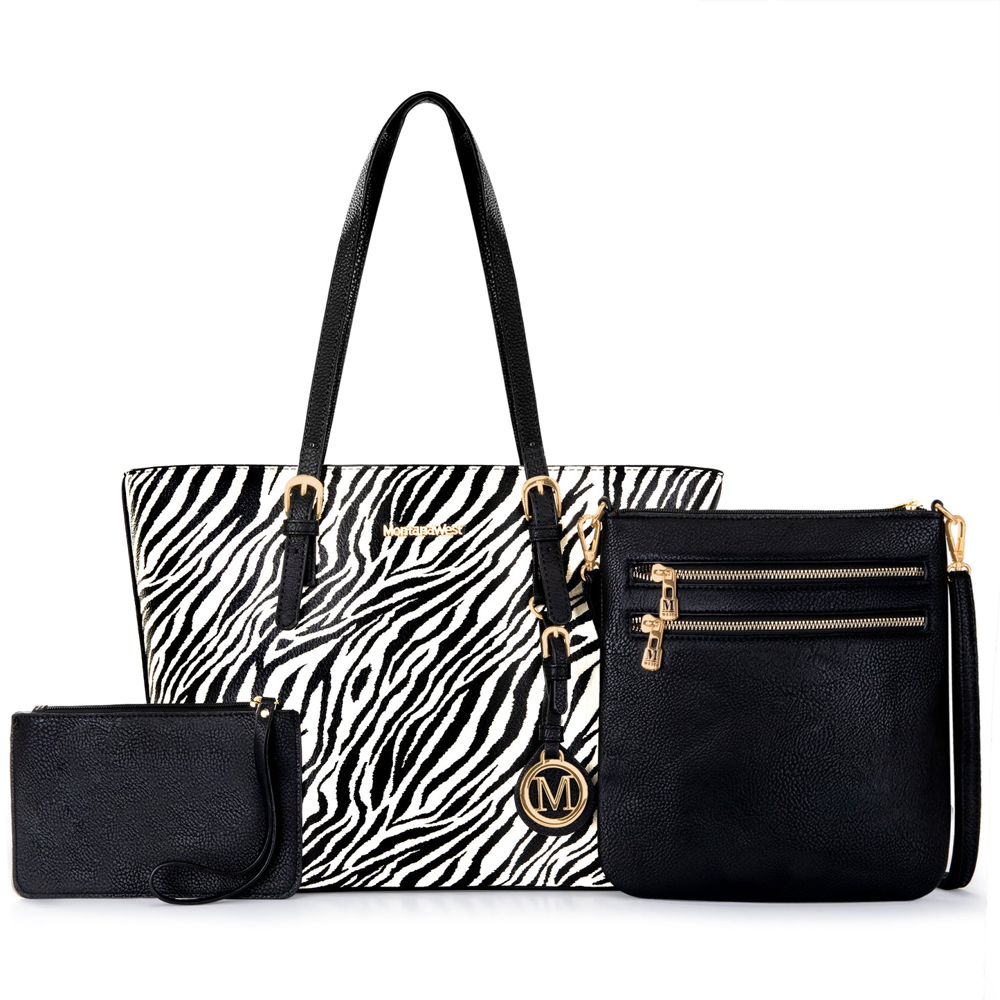 Montana West 3 pcs Handbag Set Leopard Print Tote Bag