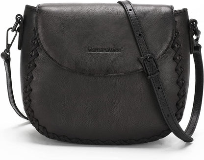 Montana West Real Leather Tooled Collection Crossbody Bag