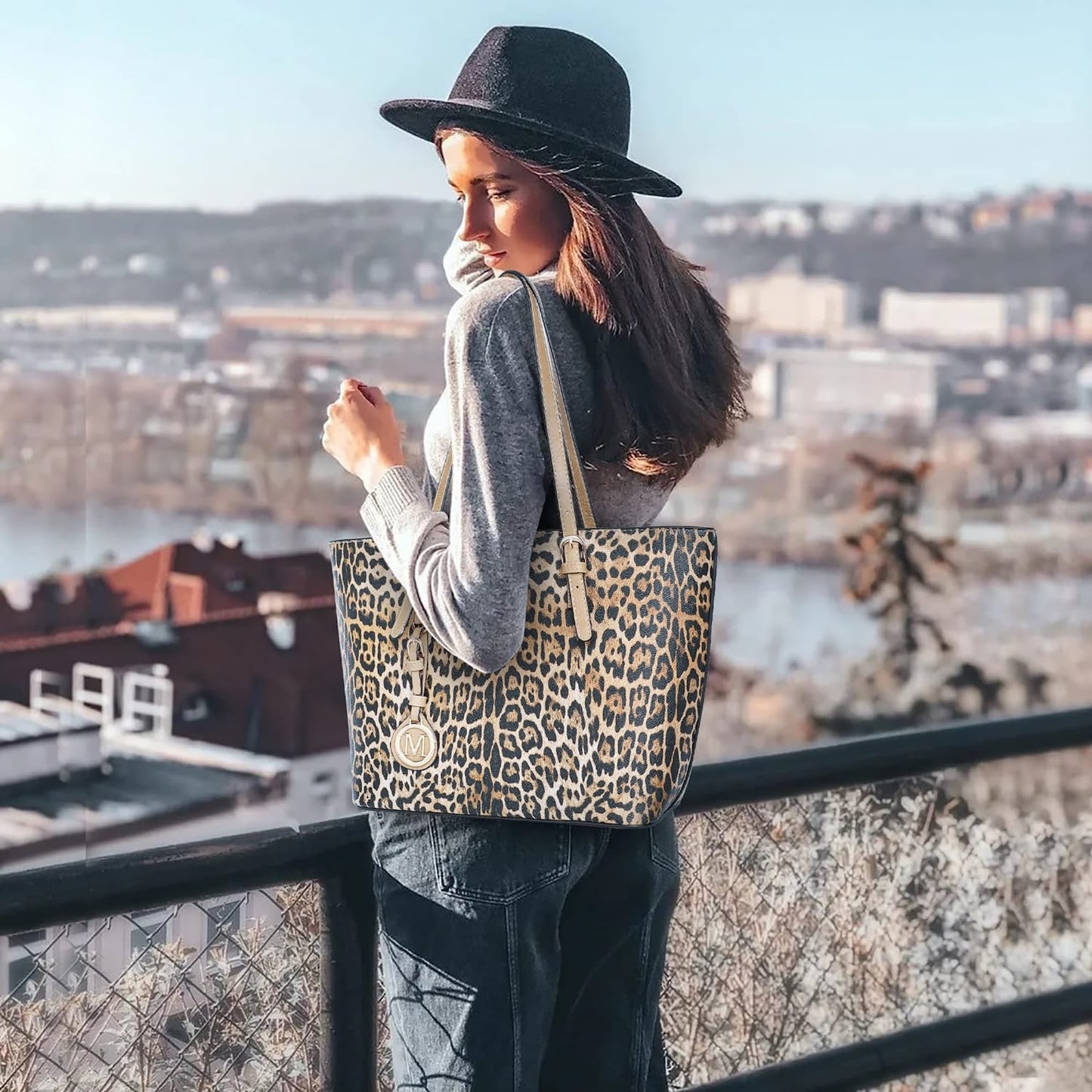 Montana West 3 pcs Handbag Set Leopard Print Tote Bag