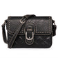 Wrangler Women's Buckle Crossbody Quilted PU Leather Shoulder Purse