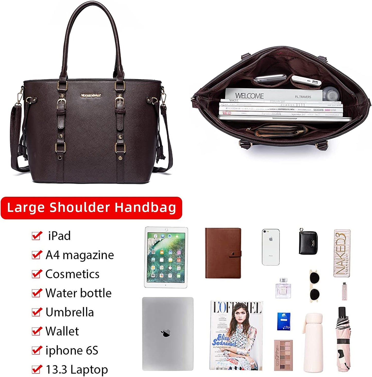 Montana West Purses and Handbags for Women 3PCS Tote Purse