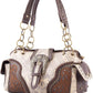 Montana West Leather Embroidered Western Design Satchel