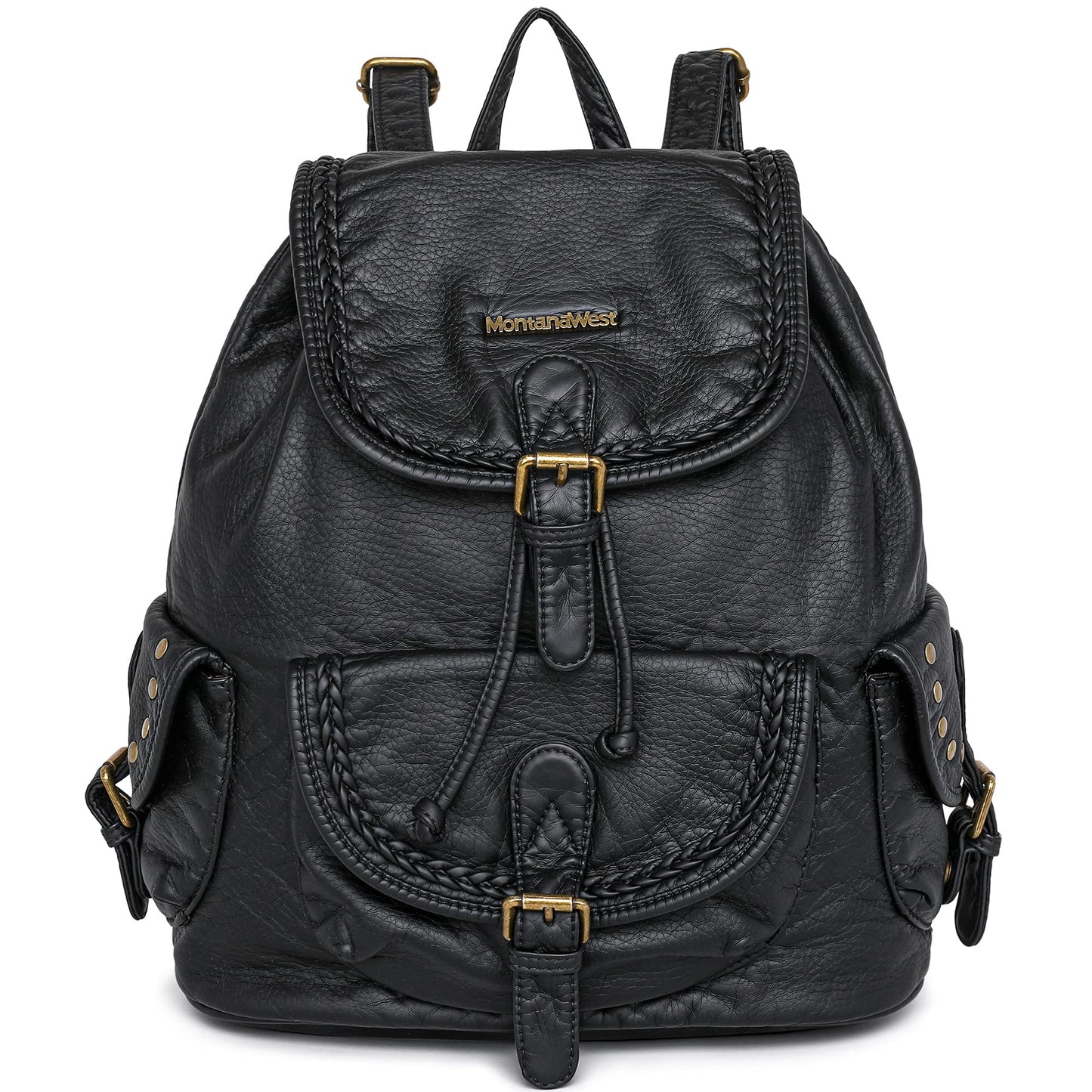 Montana West Soft Washed Leather Drawstring Casual Travel Large School Bags