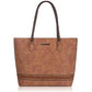 Montana West Vegan Leather Top-handle Shoulder Bag with Woven Decro