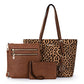 Montana West 3 pcs Handbag Set Leopard Print Tote Bag