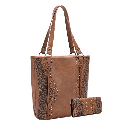 Trinity Ranch Tooling Collection Concealed Carry Fringe Tote for Women