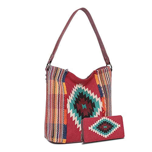 Montana West Women's Aztec Tapestry Concealed Carry Tote Vegan Leather Purses
