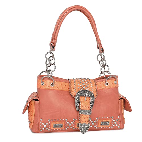 Montana West Buckle Collection Concealed Carry Satchel Vegan Leather Tote Bag