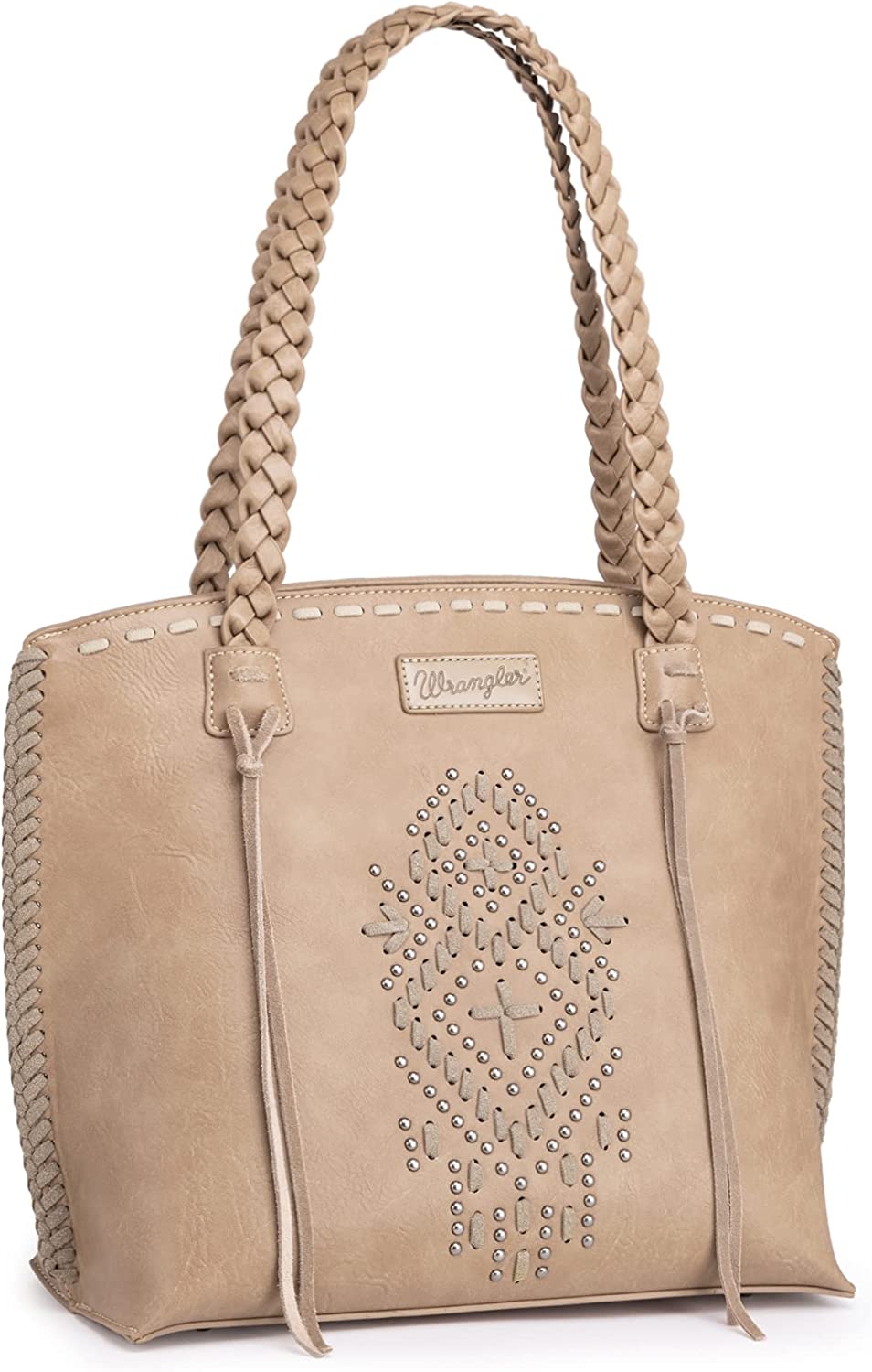 Wrangler Oversize Hand-Woven Hobo Handbag Western Rivet Shoulder Bag