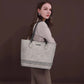 Montana West Vegan Leather Top-handle Shoulder Bag with Woven Decro